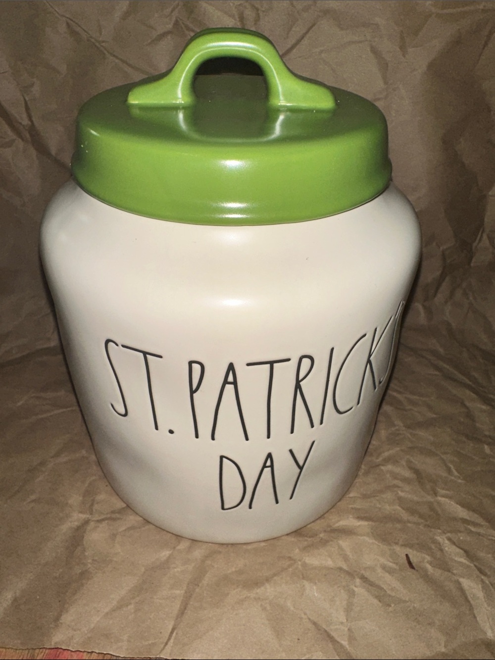 Rae Dunn St. Patricks Day canister